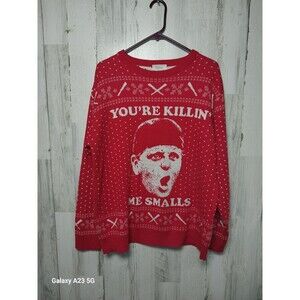 The Sandlot Ugly Christmas Sweater You're Killing Me Smalls Red & White Sz XL